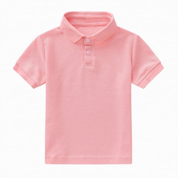 Ccpelsie Boys Basic Tees Solid Short Sleeve Crewneck T-Shirts Teen Boys Summer Clothes(Pink,12-18 Months)