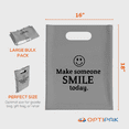 thumbnail image 2 of OPTIPAK Plastic Bags with Handles 16x18 Merchandise for Small Business,Die-Cut Retail Shopping & Boutique Bags,Gifts and Adult Goodie Bag,Vendor Event and Tradeshow Supplies,Make someone smile today, 2 of 6