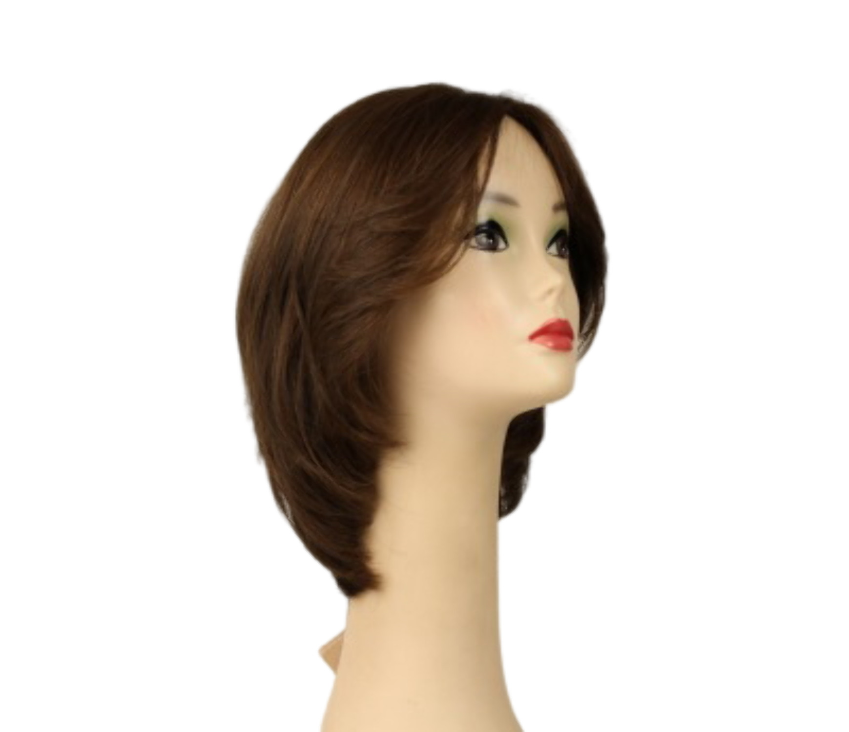European Human Hair Freeda Wig Shlomit Brown With Reddish Highlights Skin Top Size S