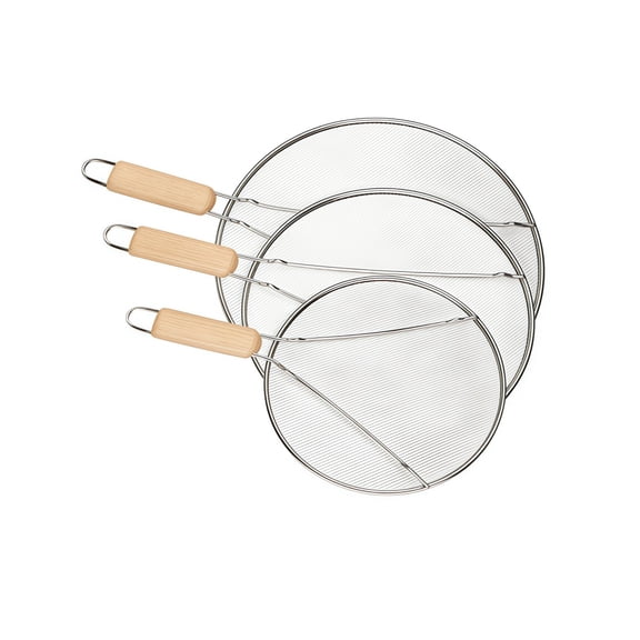 Stainless Steel Splatter Screen for Frying Pan, 9.8" 11.4" 13" Ultra Fine Mesh Grease Splatter Guard, Hot Oil Splatter Guard Shield Grease for Cooking, Kitchen Splash Guard to Prevent Oil Splatter