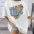 thumbnail image 2 of TSADFHJI Hauts de Noël pour Femmes Mode Décontractée Imprimé Col Rond Manches Courtes T-Shirt TTG Blanc, 2 of 5