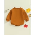 thumbnail image 4 of Suealasg Newborn Baby Boys Girls Thanksgiving Clothes Sweatshirt Romper 3 6 12 18 Months Infant Long Sleeve Letter Embroidery Fall Bodysuit, 4 of 8