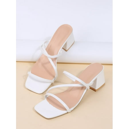 

Thin Strap Chunky Heeled Mule Sandals Women‘s Footwear