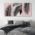 thumbnail image 2 of PixonSign Canvas Print Wall Art Set Trio of Palm Leaves Floral Plants Photography Realism Tropical Closeup Relax/Calm Multicolor Dark Black and White for Living Room, Bedroom, Office - 24"x36"x3, 2 of 5