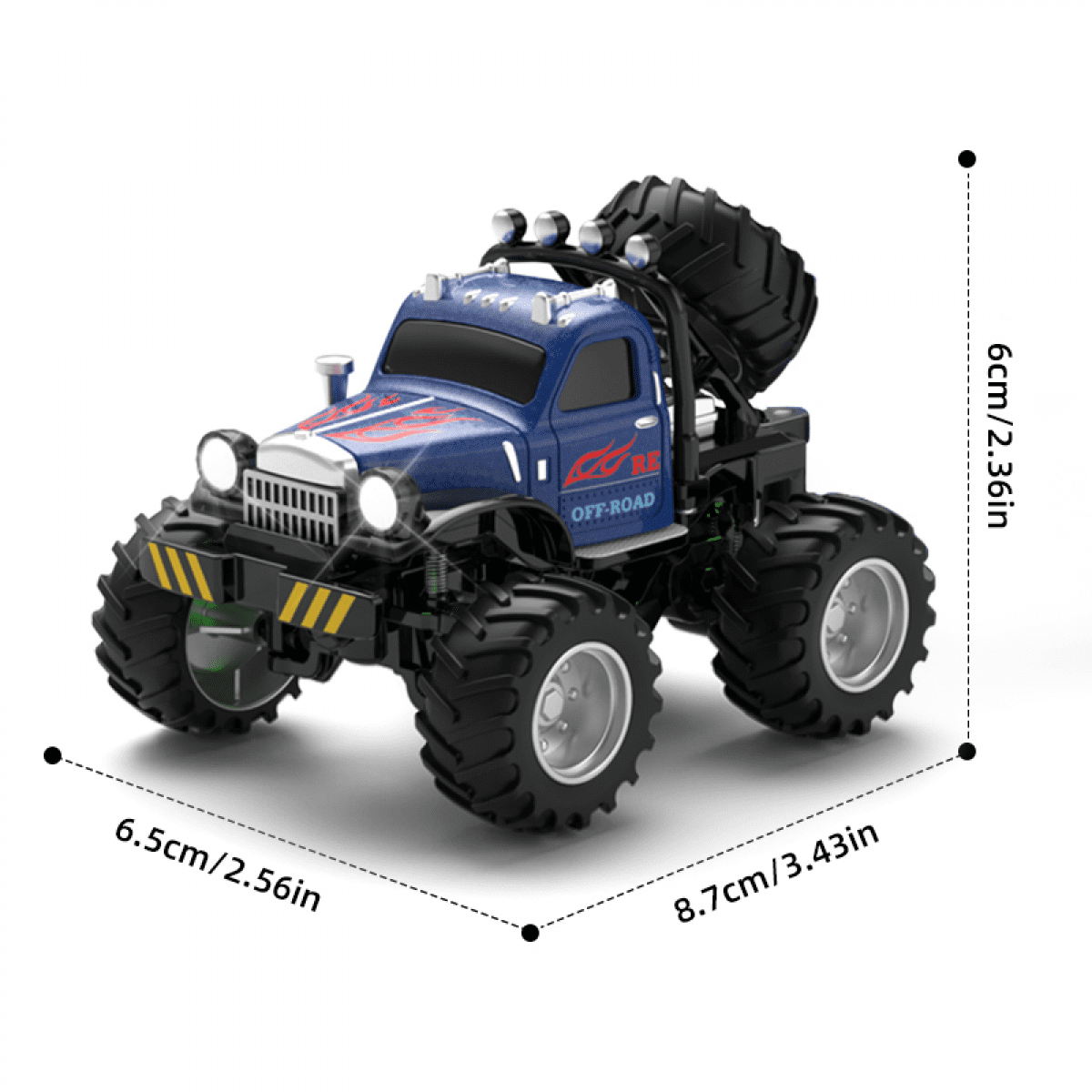RC Truck Toys for Kids, 1/64 Scale Mini Remote Control Car with Adjustable Speed & Lights,  Rechargeable Alloy Shell RC Cars for Ages 3-12(Brown)