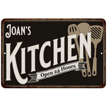 Joan's Kitchen Sign Metal Wall Decor Gift 8x12 108120019065