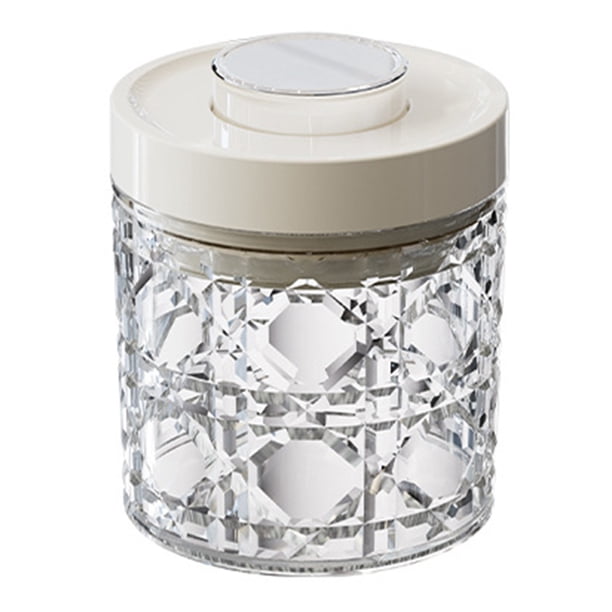 Tarro hermético vintage de plástico transparente con tapa abatible, apilable, con apertura de un botón, organizador de cocina para cereales, harina de arroz, pasta y aperitivos.