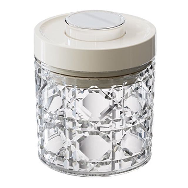 Tarro hermético vintage de plástico transparente con tapa abatible, apilable, con apertura de un botón, organizador de cocina para cereales, harina de arroz, pasta y aperitivos.