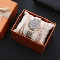 thumbnail image 2 of Caja de regalo creativa, reloj de cuarzo con escala romana, reloj de mujer con diamantes, pulsera de aleación, regalo, 2 of 6