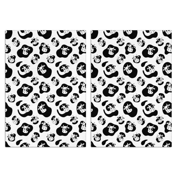 2 Pcs Funny Kitchen Towels,Black White Cow Pattern Microfiber Dish Towels,Kitchen Tea Towels,Kitchen Towel Set (18" X 26")