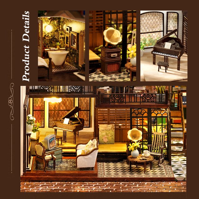 DIY casa de muñecas Diorama juguetes niños casa de muñecas hecha a mano Mini casa Kits para niños JShteea libre de BPA