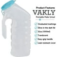 thumbnail image 4 of Vakly Male Urinal with Glow in The Dark Cover - 32 oz Plastic Urine Bottles - 3 Pack, 4 of 8