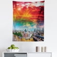 thumbnail image 1 of City Tapestry, Colorful Sky and Thames River North Shore London Big Buildings in Capital, Fabric Wall Hanging Decor for Bedroom Living Room Dorm, 5 Sizes, Scarlet and Multicolor, by Ambesonne, 1 of 1