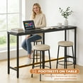 thumbnail image 6 of FDW 71” Bar Table, Bar Height Pub Table with Sturdy Legs & Adjustable Foot Pads, Counter Height Dining Table for Bar, Pub, Kitchen, Dining Room, Coffee Shop – Black, 6 of 7
