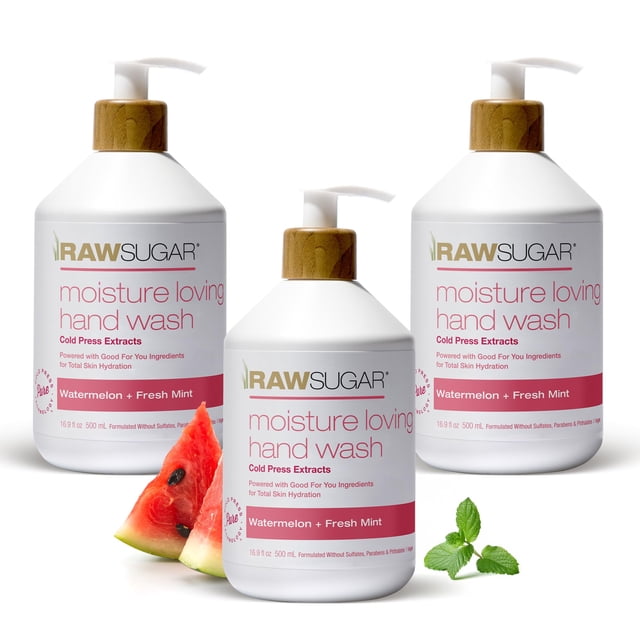 Lavado a mano RAW SUGAR Moisture Loving Watermelon, 500 ml (paquete de 3)