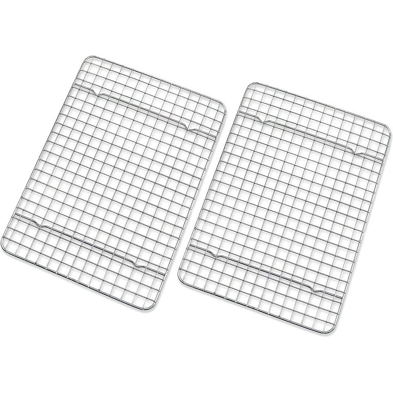 2Pcs Stainless Steel Cooling Rack Heavy Duty Baking Rack for Oven Cooking Oven Safe Grid Wire Cookie Cooling Racks for Cooking Bacon Cookie Cooling Rack 10 x 7.9 x 1 Inch Walmart