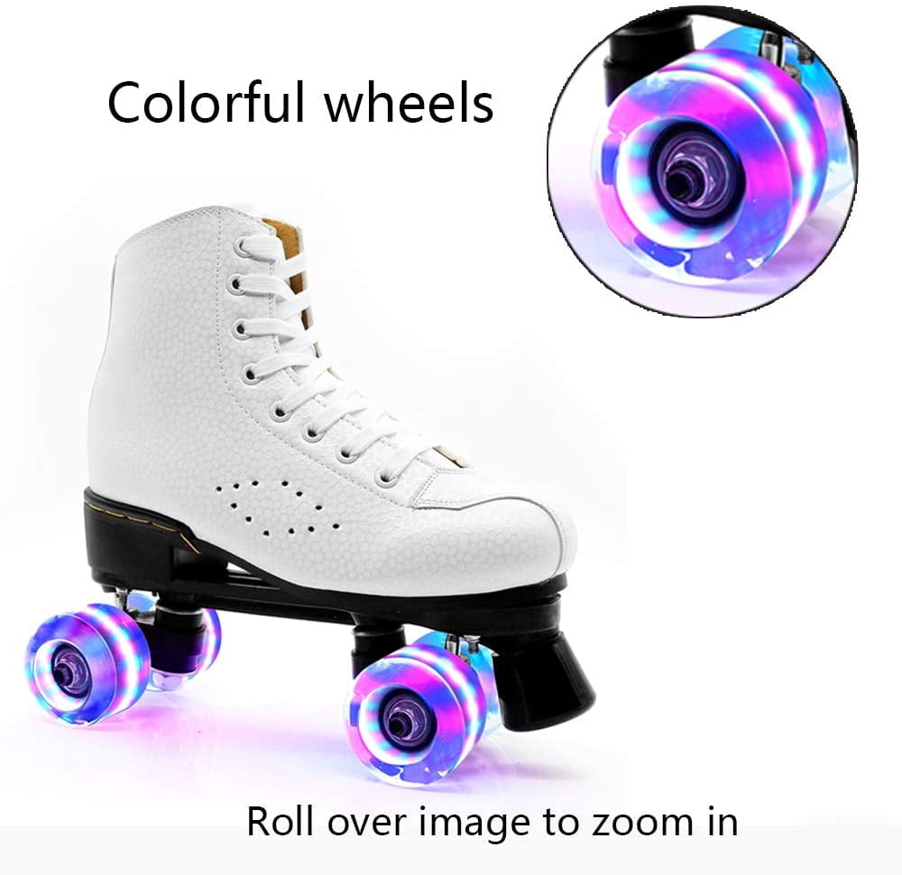 LA Light Up Flashing Wheels 4 Pack Grey Colourful Roller Skate Wheels SFR 