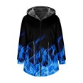 thumbnail image 4 of DDAPJ pyju Plus Size Zip Up Hoodie Coat for Men 2023 Trendy,Big and Tall Fleece Lined Warm Winter Coats Flame Print Casual Sweatshirt Jackets Draped Windbreaker Jacket with Pockets, 4 of 6