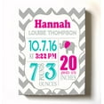 thumbnail image 1 of Personalized Canvas Birth Announcement Nursery Decor Gift, Elephant Design, Custom Name, Date, Weight & Length, Unique Boys & Girls Baby Shower Wall Art Presents, Color Gray # 5, Size - 24X30, 1 of 5