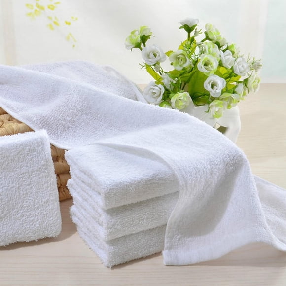 Tanjnj Promotion Serviettes à Main Blanches pour Salle de Bain [Lot de 10] Serviette à Main en Coton en Vrac pour Gym, Cuisine et Spa, 12x27 Pouces Douces Très Absorbantes Séchage Rapide Serviettes en Éponge pour Salon