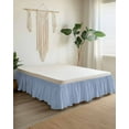 thumbnail image 2 of Light Blue Bed Skirt California King Size 18" Drop Solid Color Ruffled Wrap Around Bed Skirts Adjustable Elastic Bedskirt Dust Ruffle for California King Size Bed, 2 of 7