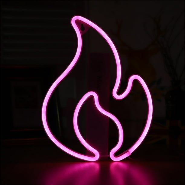 Flame Neon Sign, Neon Lights For Wall Decor, USB Battery Powered Neon