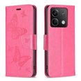 thumbnail image 1 of Pour Xiaomi Redmi Note 13 Deux Papillons Étui en Cuir Embossé (Rose Rouge), iPhone 16 Plus, 1 of 6