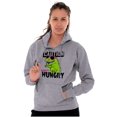 thumbnail image 3 of Caution Cool Dinosaur Always Hungry Unisex Plus Fleece Graphic Hoodie Brisco Brands 3X, 3 of 5