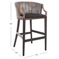 thumbnail image 4 of Safavieh Brando Semi-Circle Mid Back Barstool, Dark Brown, 4 of 9