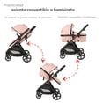 thumbnail image 4 of Carriola para Bebé convertible a Bambineto y Autoasiento Sistema De Viaje D'Bebé Travel System King Rosa, 4 of 7