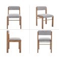 thumbnail image 2 of Guyou Farmhouse Dining Chair Set of 2, Linen Upholstered Kitchen Chair with Adjustable Back, Wooden Armless Accent Side Chair, Grey, 2 of 7