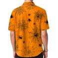 thumbnail image 6 of WTOBBY Men's Halloween Printed Short Sleeve Shirt Casual Loose Fit Party Graphic Tee Cotton Blend Breathable Top for Festival Costume Holiday Celebration,Saffron M, 6 of 6