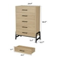 thumbnail image 6 of 5 Drawer Dresser for Bedroom, Tall Dresser Chest of Drawers, Rustic Wood Bedroom Dressers Clothes Organizer, Freestanding Wooden Closet Chest for Living Room, Bedroom, Entryway, 6 of 7