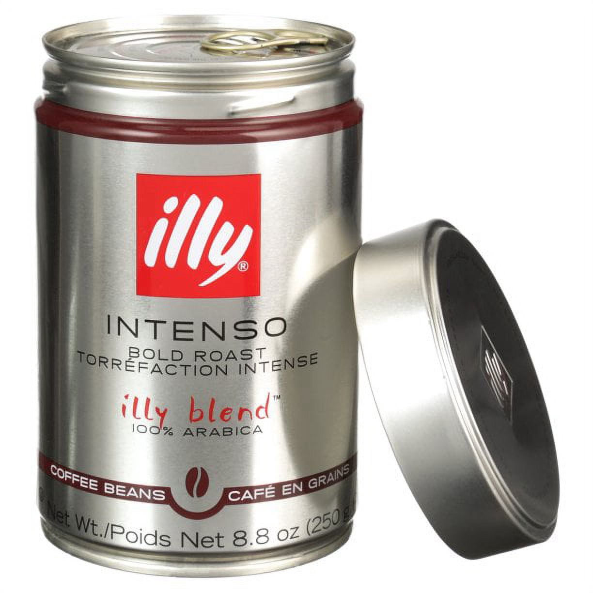 illy Intenso Whole Bean Coffee, Dark Roast, Intense, Robust and Full Flavored With Notes of Deep Cocoa, 100% Arabica Coffee, No Preservatives, 8.8 Ounce (Pack of 1)