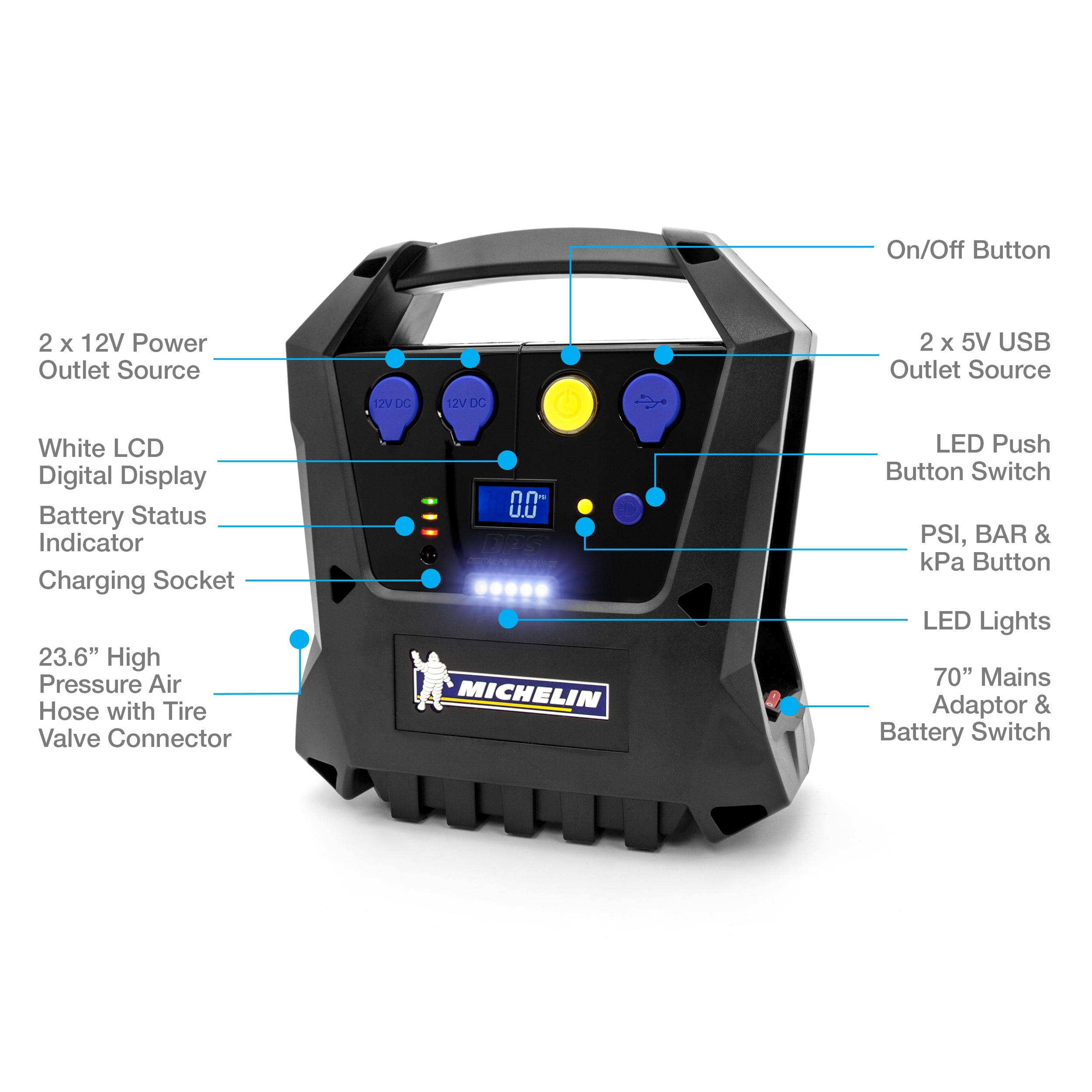 Michelin 12267 online cordless rechargeable inflator