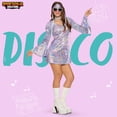 thumbnail image 2 of Conjunto de vestido de discoteca morado Costume Spooktacular Creations de los 70, 2 of 6