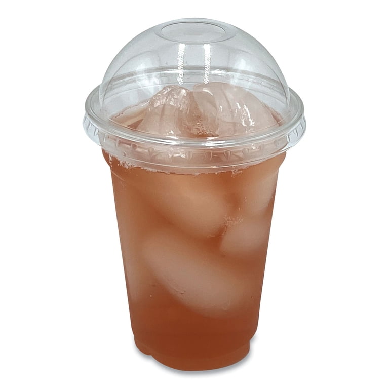 PET Cold Cup Dome Lids, Fits 9 oz to 10 oz PET Cups, Clear, 100/Pack | Bundle of 10 Packs