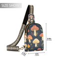 thumbnail image 2 of FORMRS Womens Crossbody Sling Bag Travel Daypack Shoulder Chest Backpack, Black Mushroom Pattern, 2 of 7