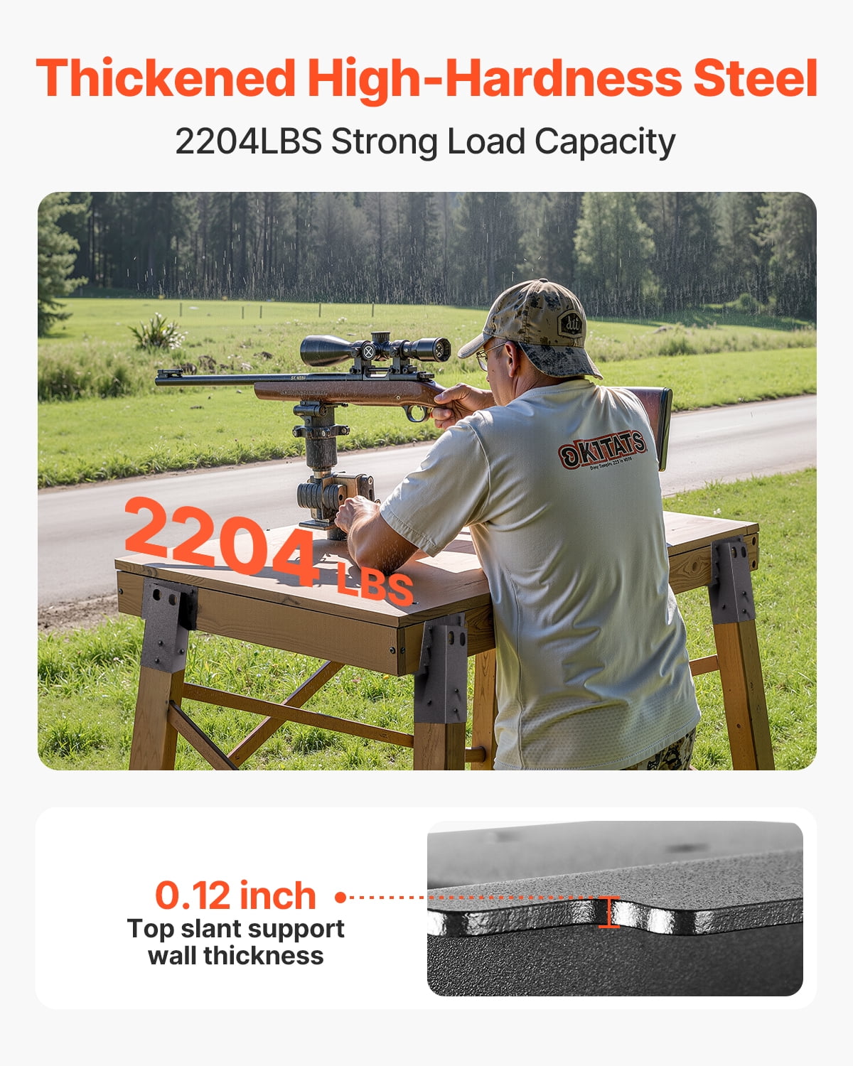 VEVOR Deer Blind Brackets, Outdoor 3.6x3.6 Platform Bracket, Fit 3.5x3.5 In / 88.9x88.9 mm Lumber, 2204lbs/1000kg Capacity Steel Elevator Brackets for Deer Stand, Hunting Blinds, Shooting Shack