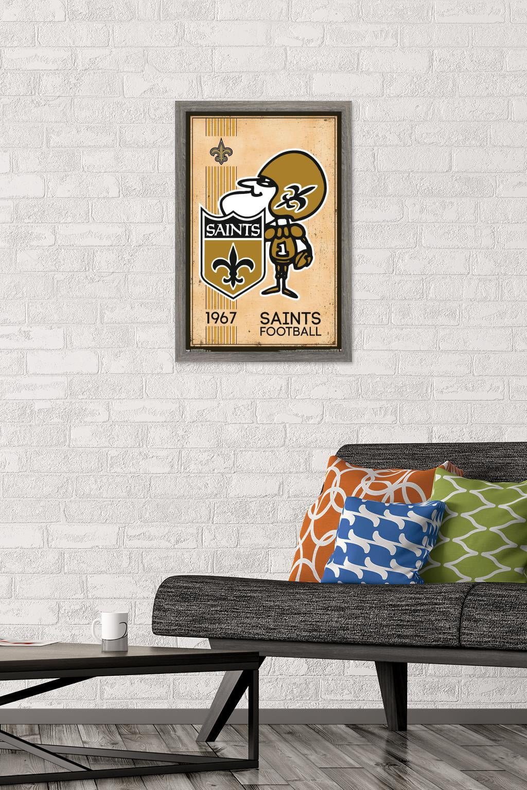 NFL New Orleans Saints - Retro Logo 14 Wall Poster, 14.725" x 22.375", Framed