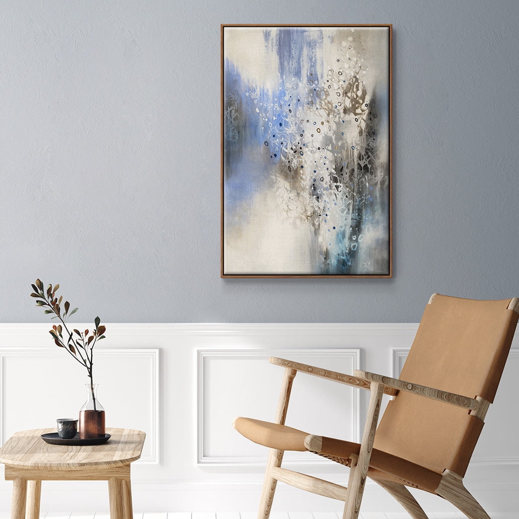Glacier Stones Framed Premium Gallery Wrapped Canvas - Ready to Hang - 27 x 41 - Walnut Floating Frame