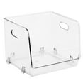 thumbnail image 1 of Open Compartment Clear Plastic Organizer, Stackable Plastic Vanity Container Storage Bins, Small, Multipurpose Bins, Pantry Organizers And Storage, Home Organization Containers, 1 of 6