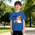 thumbnail image 5 of Halloween Shirts for Boys Girls Crew Neck Halloween T-Shirts Short Sleeve Halloween Tops Cute Ghost Print Halloween Graphic Tees, 5 of 5