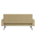Z by Novogratz Stevie Futon, Convertible Sofa Bed Couch, Ivory Velvet