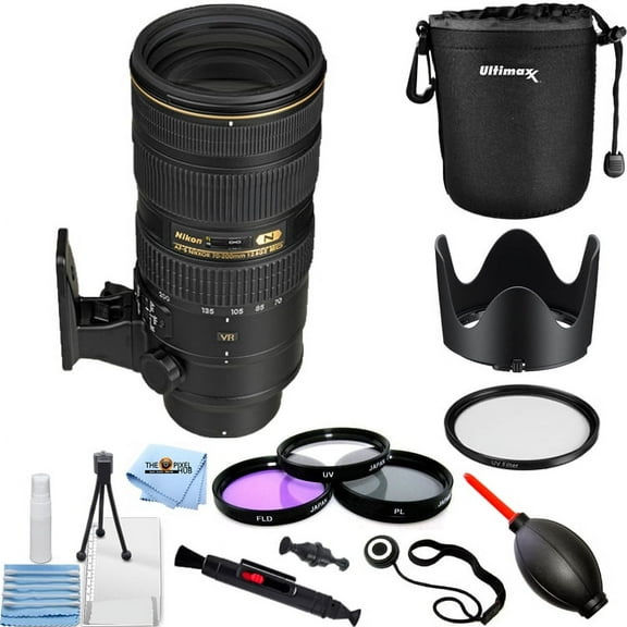 Nikon AF-S NIKKOR 70-200mm f/2.8G ED VR II Lens with Bundle Inlcudes: UV Filter, Multi Coated HD 3 Pc. Digital Filter Set & Much More (10pc Bundle)