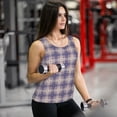 thumbnail image 6 of Hirioo Heart Check Plaid for Women's Workout Tank Top Sleeveless Workout Tops Athletic Gym Shirts-Small, 6 of 7