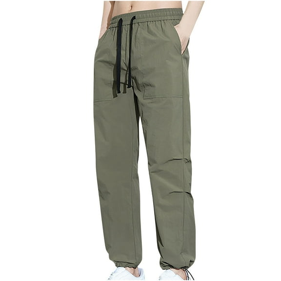 Men Pants Casual Daily Outdoor Beach Lightweight Breathable Pants Spring/Summer Pants for Men Army Green M