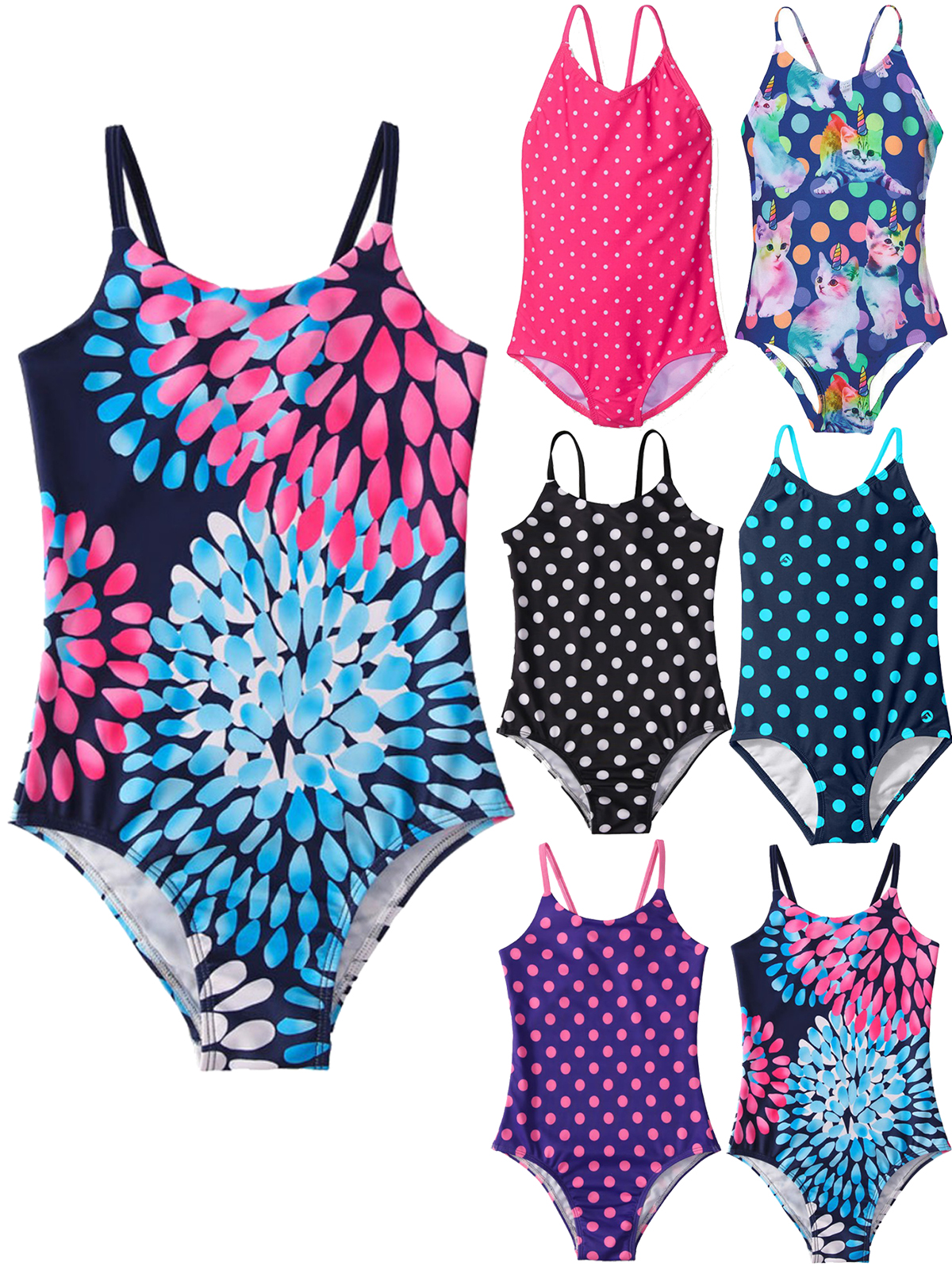 Popvcly 2-8T Toddle and Little Girls' Beach Sport 1-Piece Swimsuit UPF ...