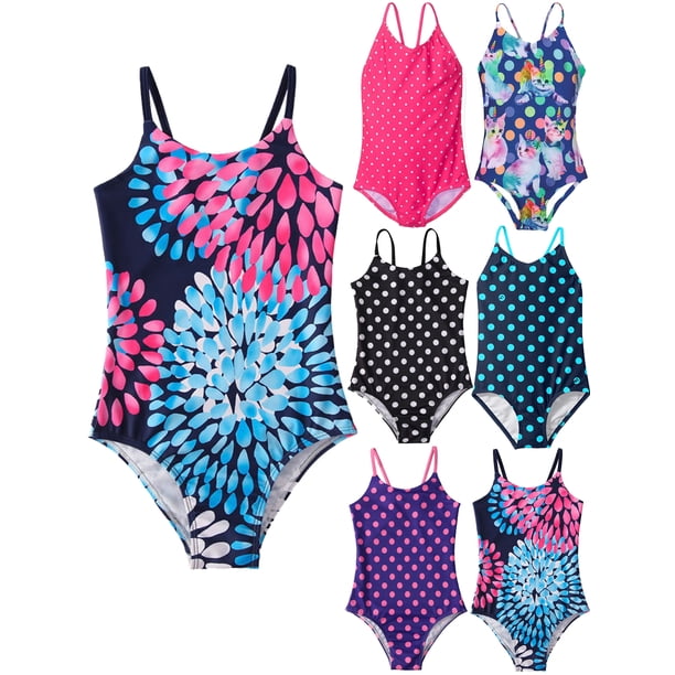 UPANDFAST Baby Girl One Piece Swimsuit UPF 50+ Sun Protection - Toddler Infant Swimwear With Free Sun Cap (Rose, 18-24 Months)