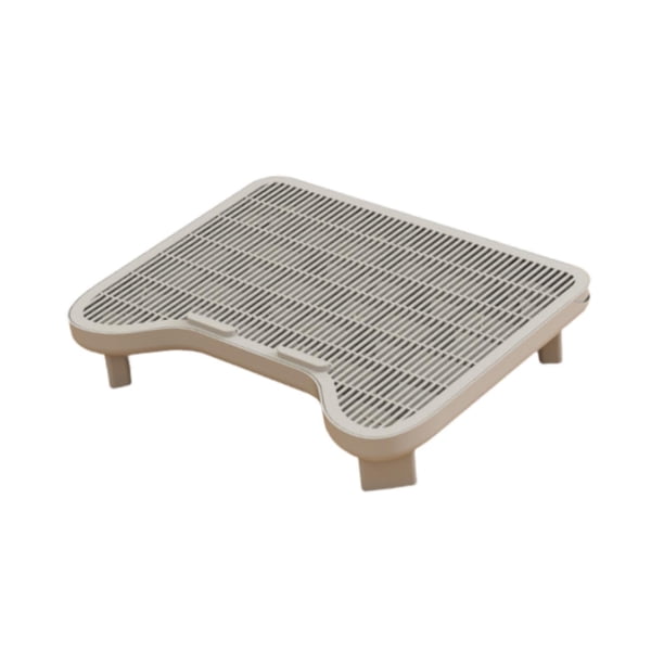 Taburete con pedal para gatos, almohadilla de arena de doble capa para jaula grande con caja de arena Gris